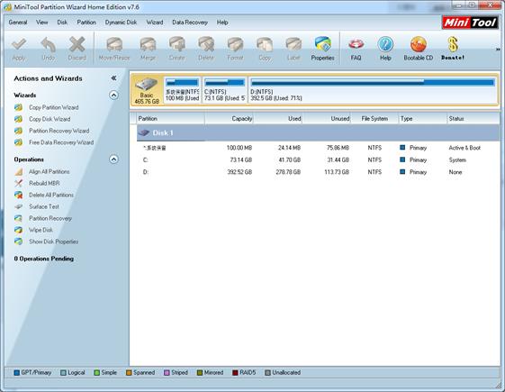 Partition Wizard Home Edition图1