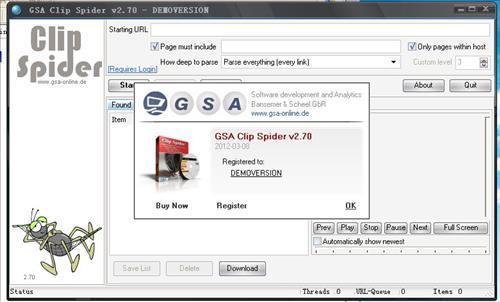 GSA Clip Spider 2.7.0.0图1